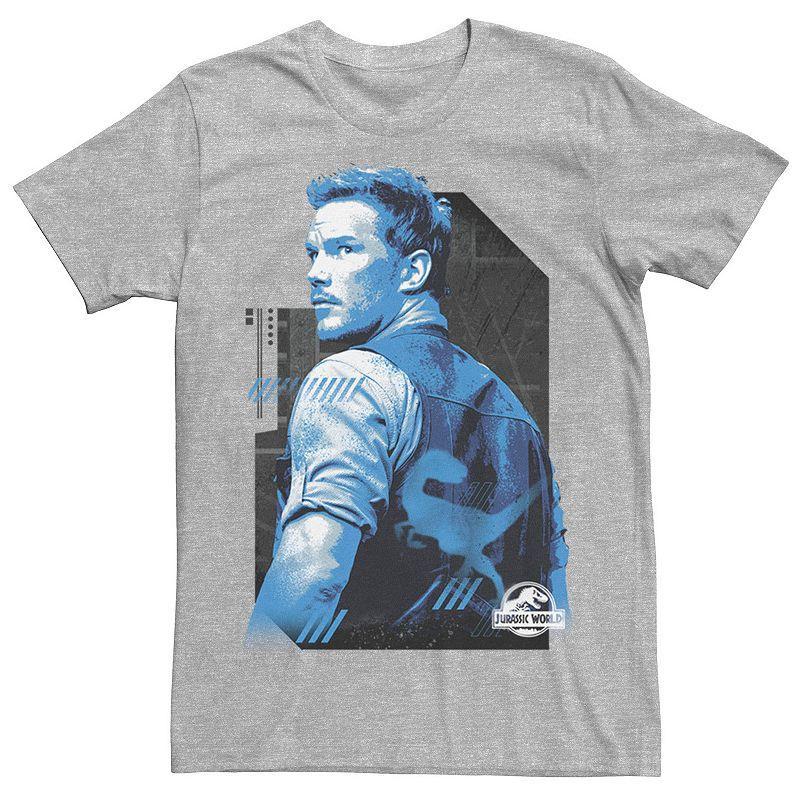 Men's Jurassic World Owen Blue Tone Portrait Tee, Size: Small, Athletic Grey Product Image