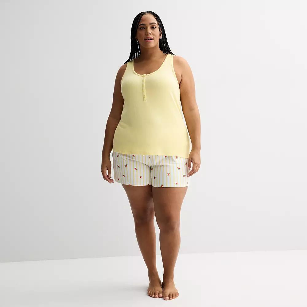 Plus Size Sonoma Goods For Life 2-pc. Pajama Tank Top & Pajama Shorts Set, Womens Product Image