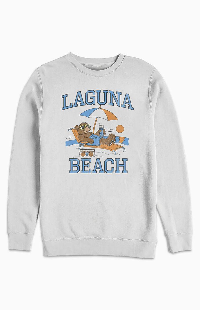 Men's Laguna Beach Bear Vacation Sweatshirt, Size: XXL, White Product Image