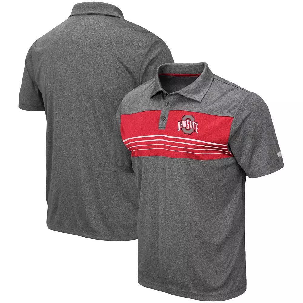 Men's Colosseum Heathered Charcoal Ohio State Buckeyes Smithers Polo, Size: Small Product Image