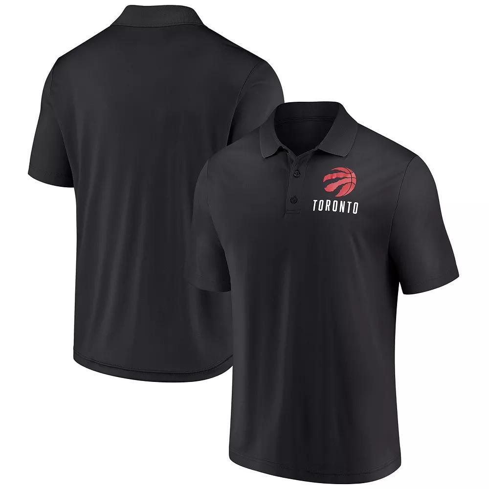 Men's Fanatics  Black Toronto Raptors Lockup Polo, Size: XXL, Rpt Black Product Image
