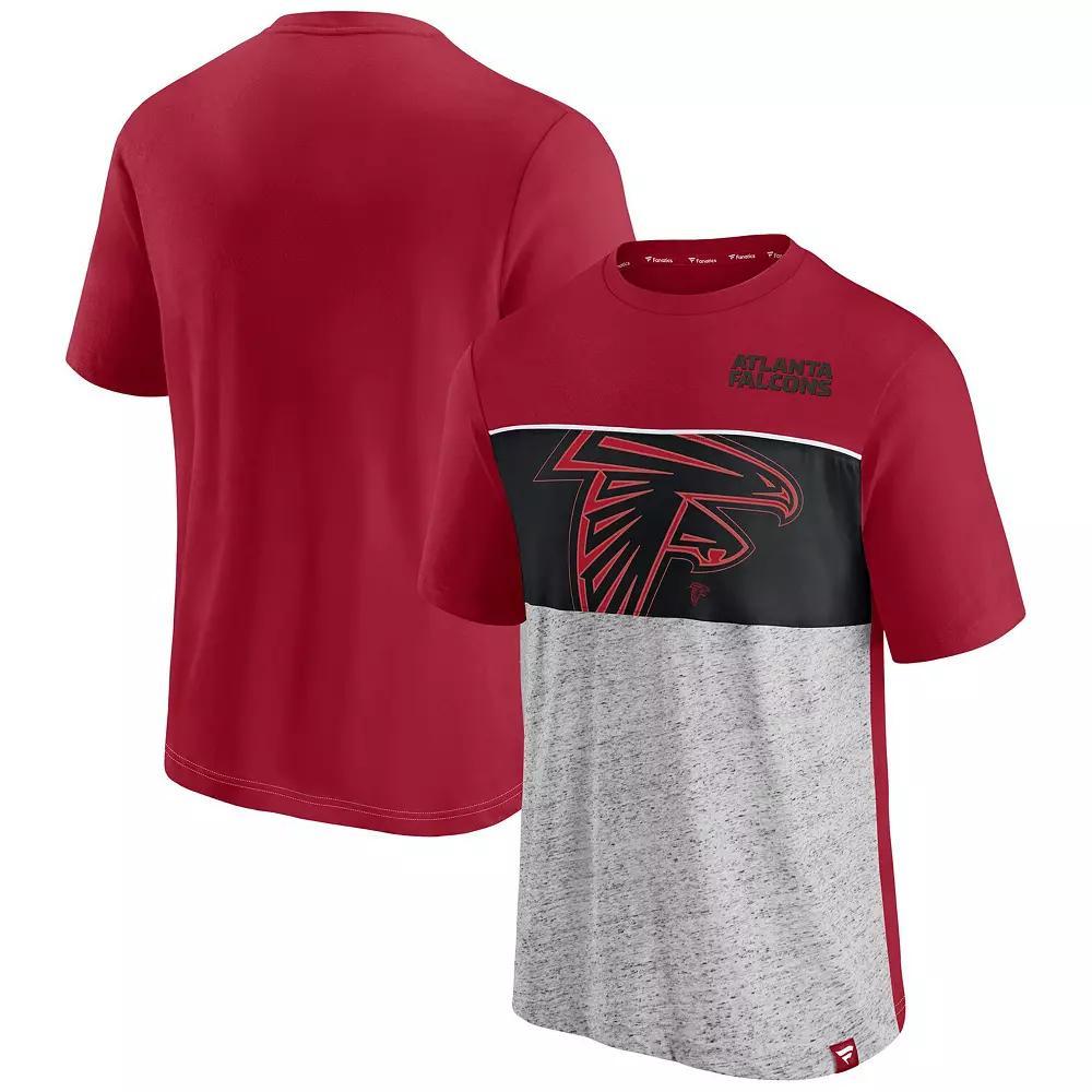 Men's Fanatics Red Atlanta Falcons Colorblock T-Shirt, Size: 2XL Product Image