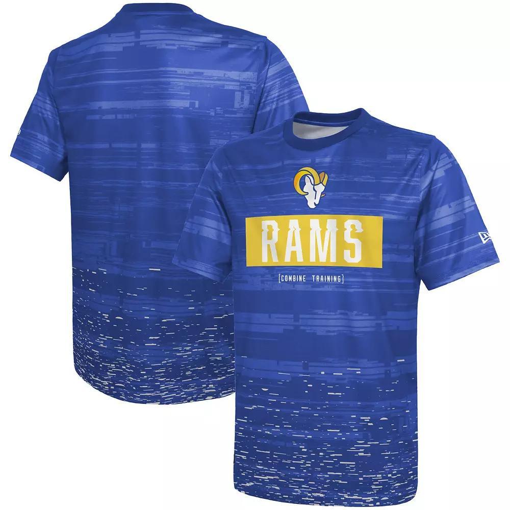 Men's New Era Royal Los Angeles Rams Combine Authentic Sweep T-Shirt, Size: Medium, Blue Product Image