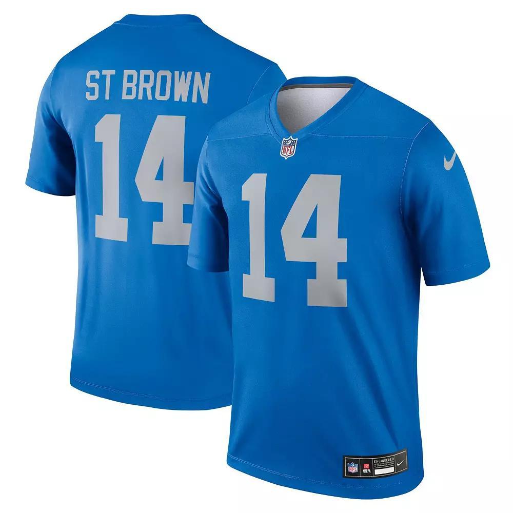 Men's Nike Amon-Ra St. Brown Blue Detroit Lions Alternate Legend Player Performance Top, Size: 3XL Product Image