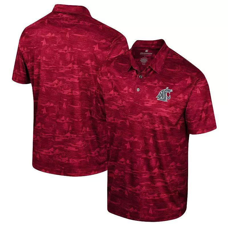 Men's Colosseum Black Appalachian State Mountaineers Daly Print Polo, Size: XXL, App Black Product Image