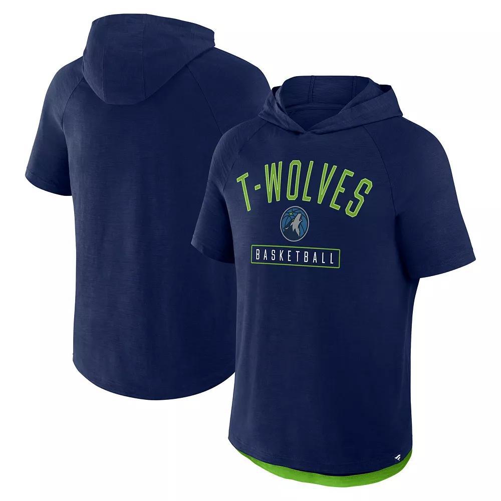 Men's Fanatics Athletic Navy Minnesota Timberwolves Pass Legend Hooded T-Shirt, Size: Large, Team Product Image