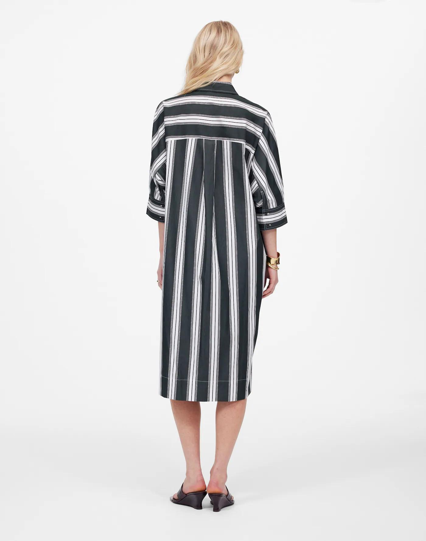 Dolman Midi Shirtdress in Stripe Poplin Product Image