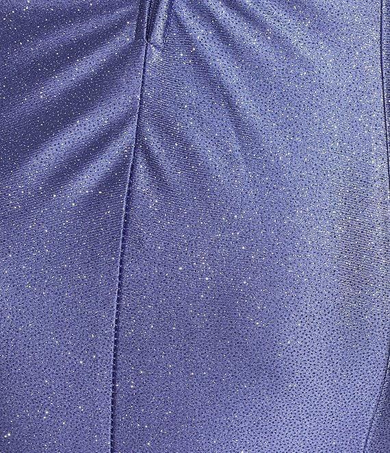 Honey and Rosie Glitter Knit V-Neck Sleeveless Gown Product Image
