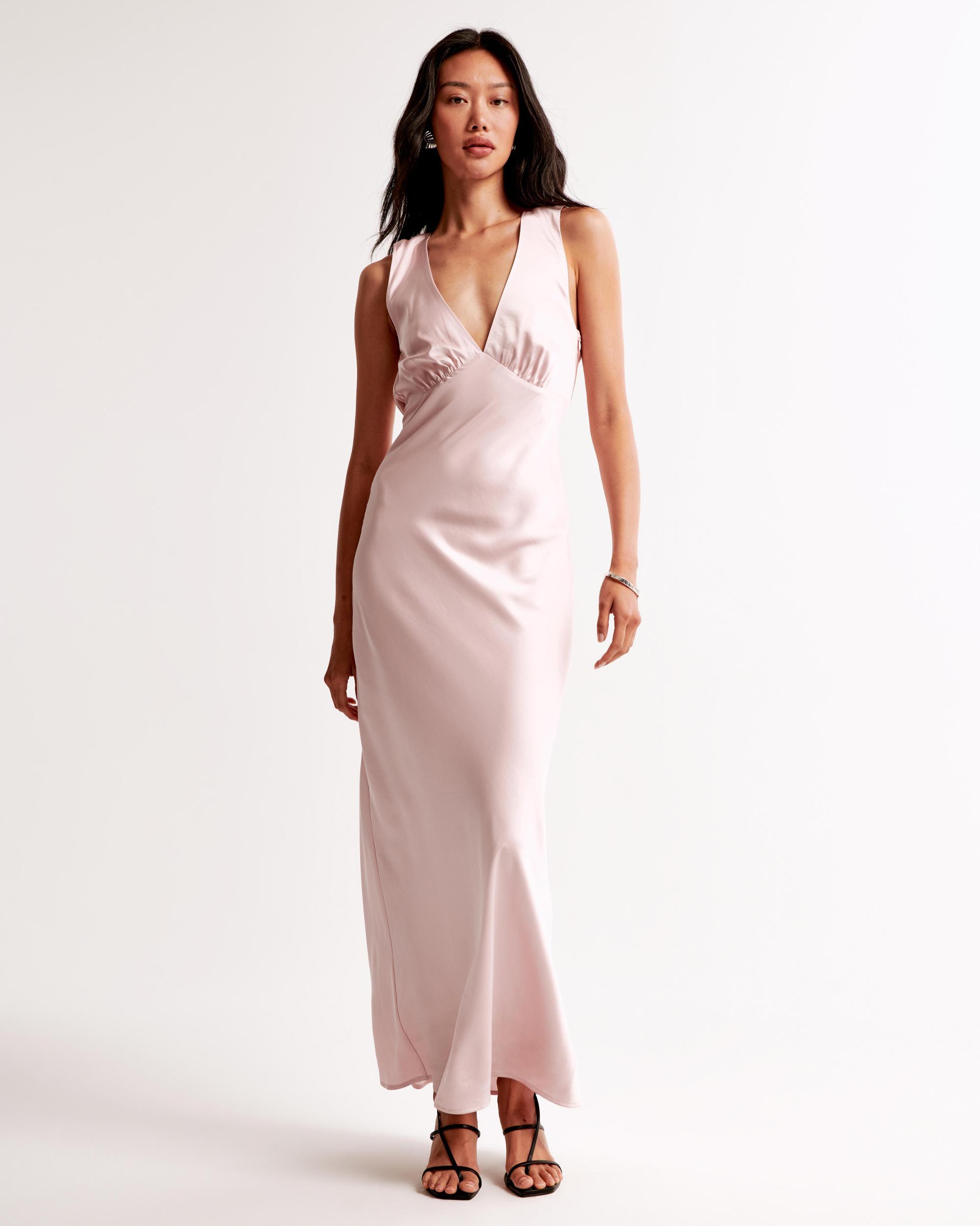 Plunge Cowl Back Maxi Dress Product Image