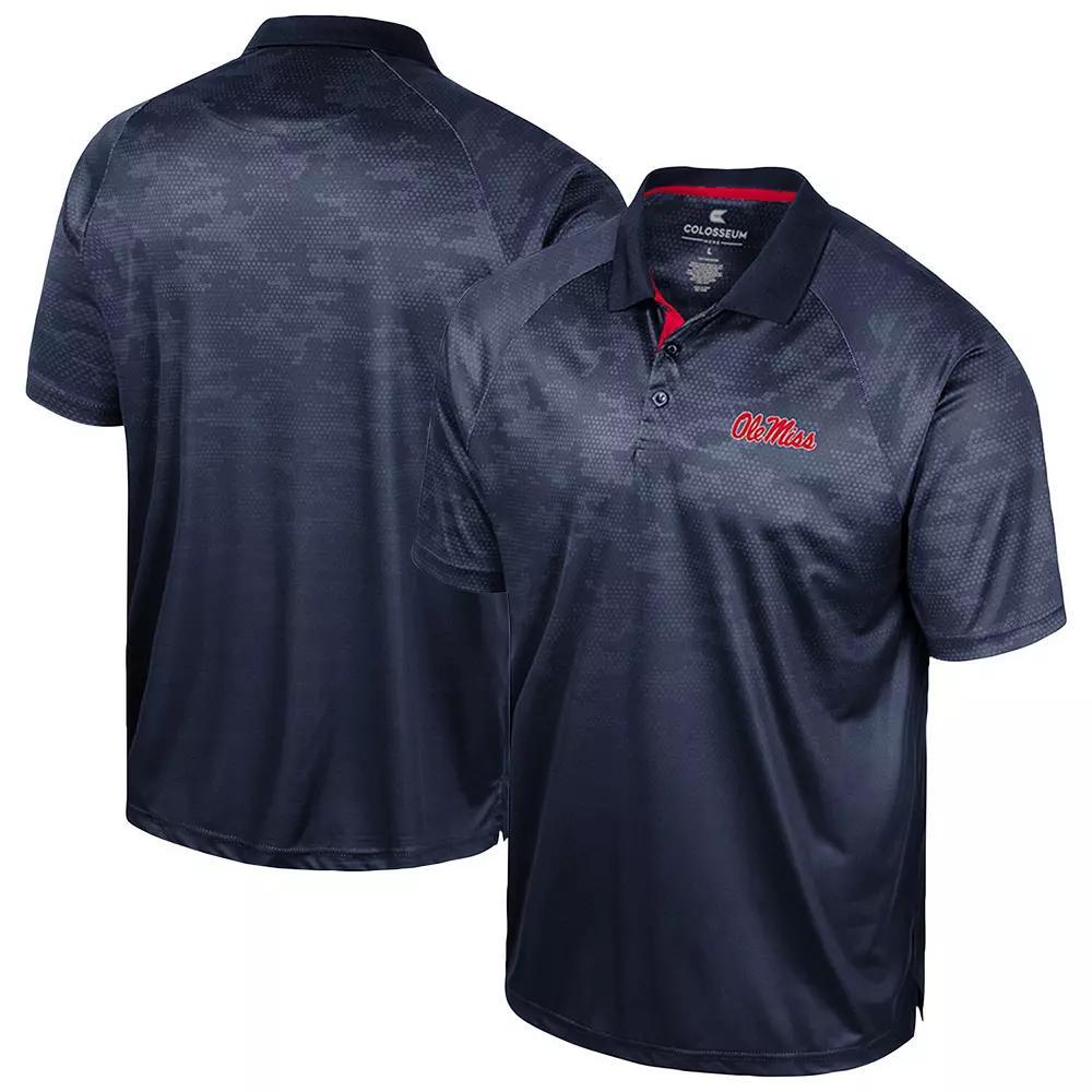 Men's Colosseum Navy Ole Miss Rebels Honeycomb Raglan Polo, Size: Large, Blue Product Image