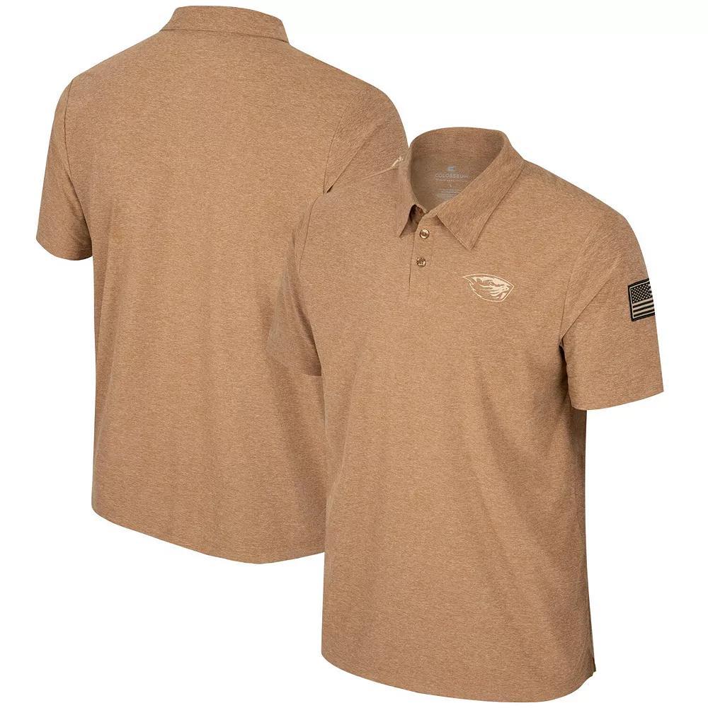 Men's Colosseum Khaki Oregon State Beavers OHT Military Appreciation Cloud Jersey Desert Polo, Size: Large, Beig K Product Image