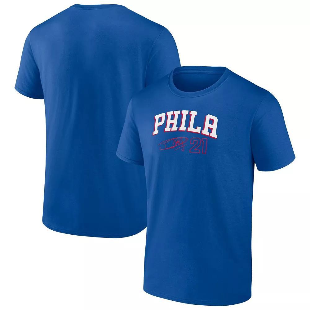 Men's Fanatics Branded Joel Embiid Royal Philadelphia 76ers Name & Number T-Shirt, Size: Medium, 76r Blue Product Image