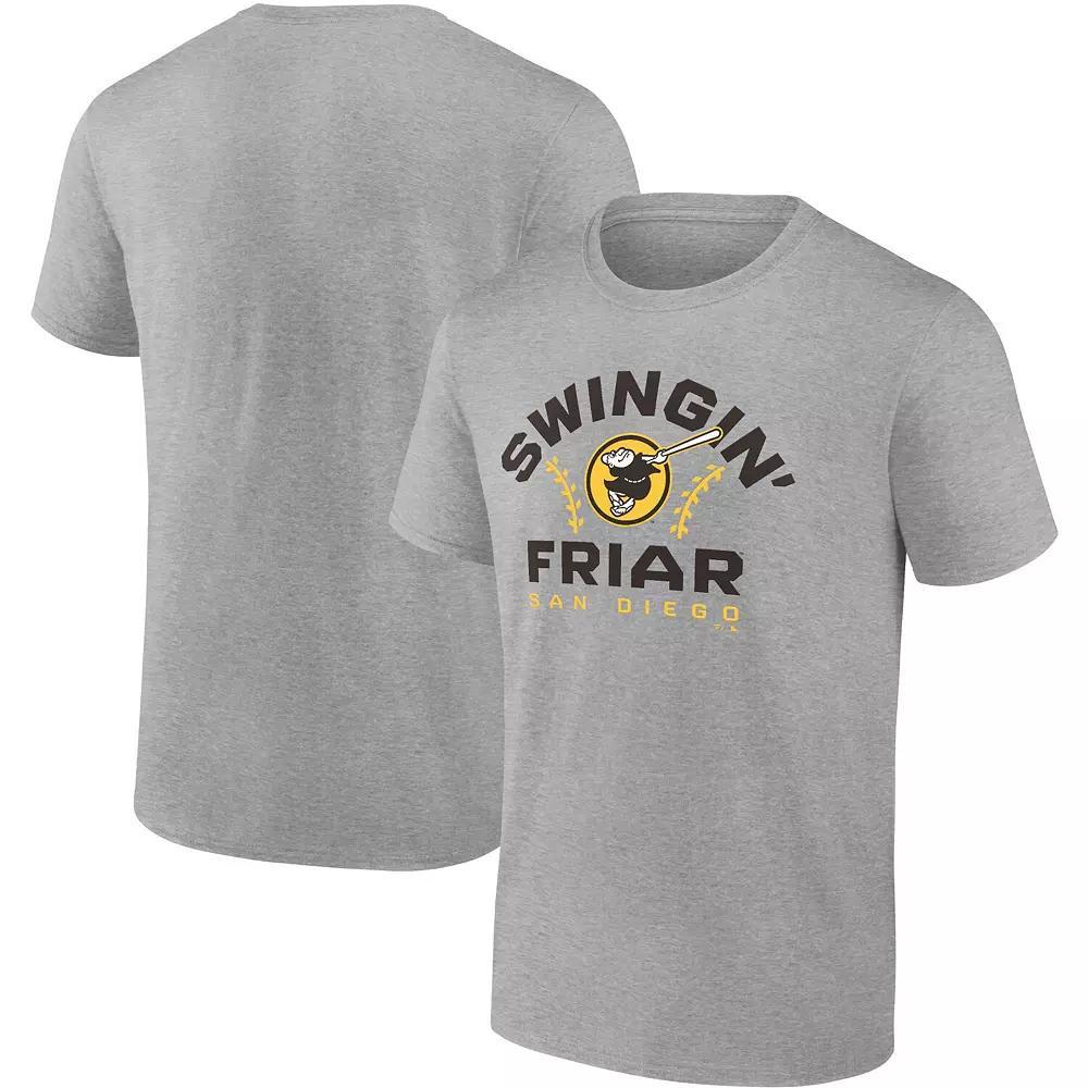 Men's Fanatics Branded Heathered Gray San Diego Padres Iconic Go for Two T-Shirt, Size: Medium, Grey Product Image