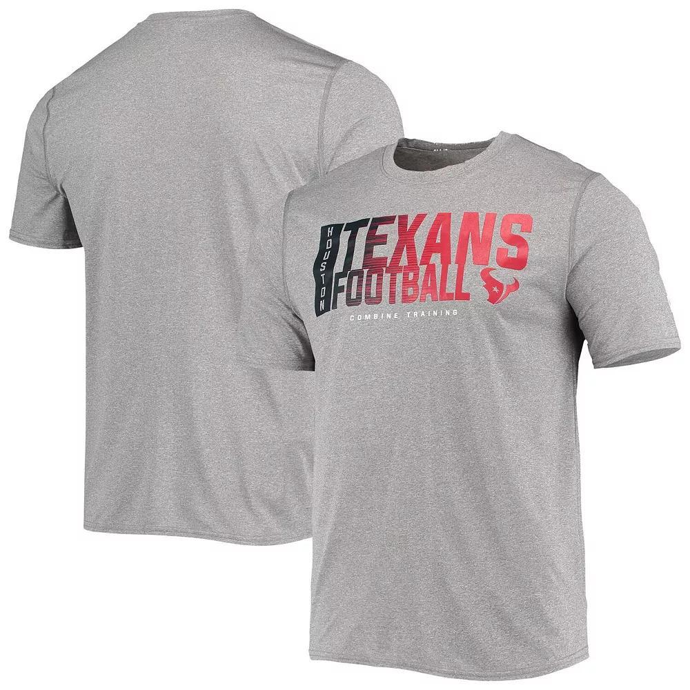 Men's New Era Heathered Gray Houston Texans Combine Authentic Game On T-Shirt, Size: XL, Grey Product Image