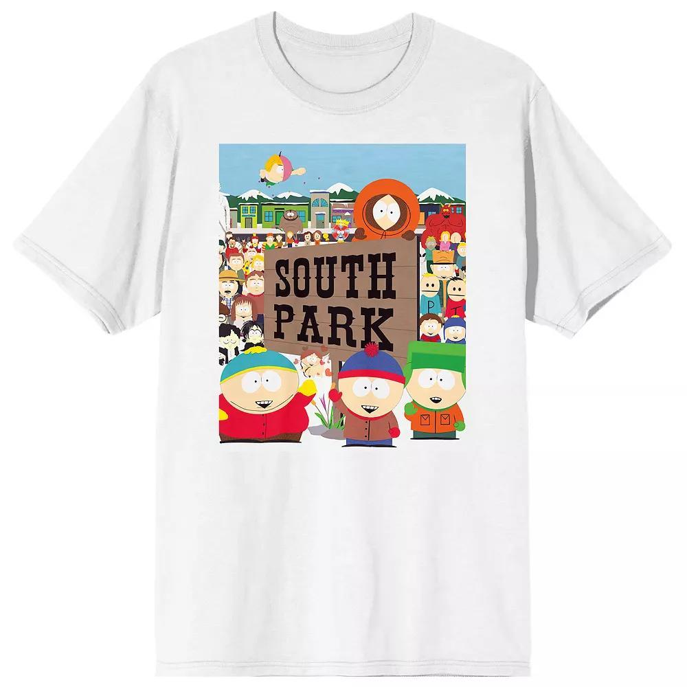 Men's South Park Town Portrait Graphic Tee, Size: Large, White Product Image