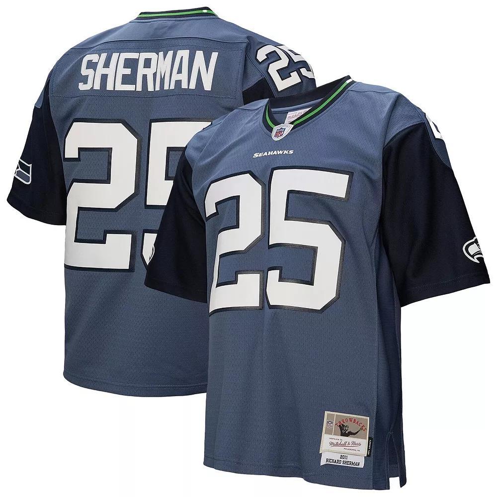 Men's Mitchell & Ness Richard Sherman Blue Seattle Seahawks 2011 Legacy Replica Jersey, Size: 3XL Product Image