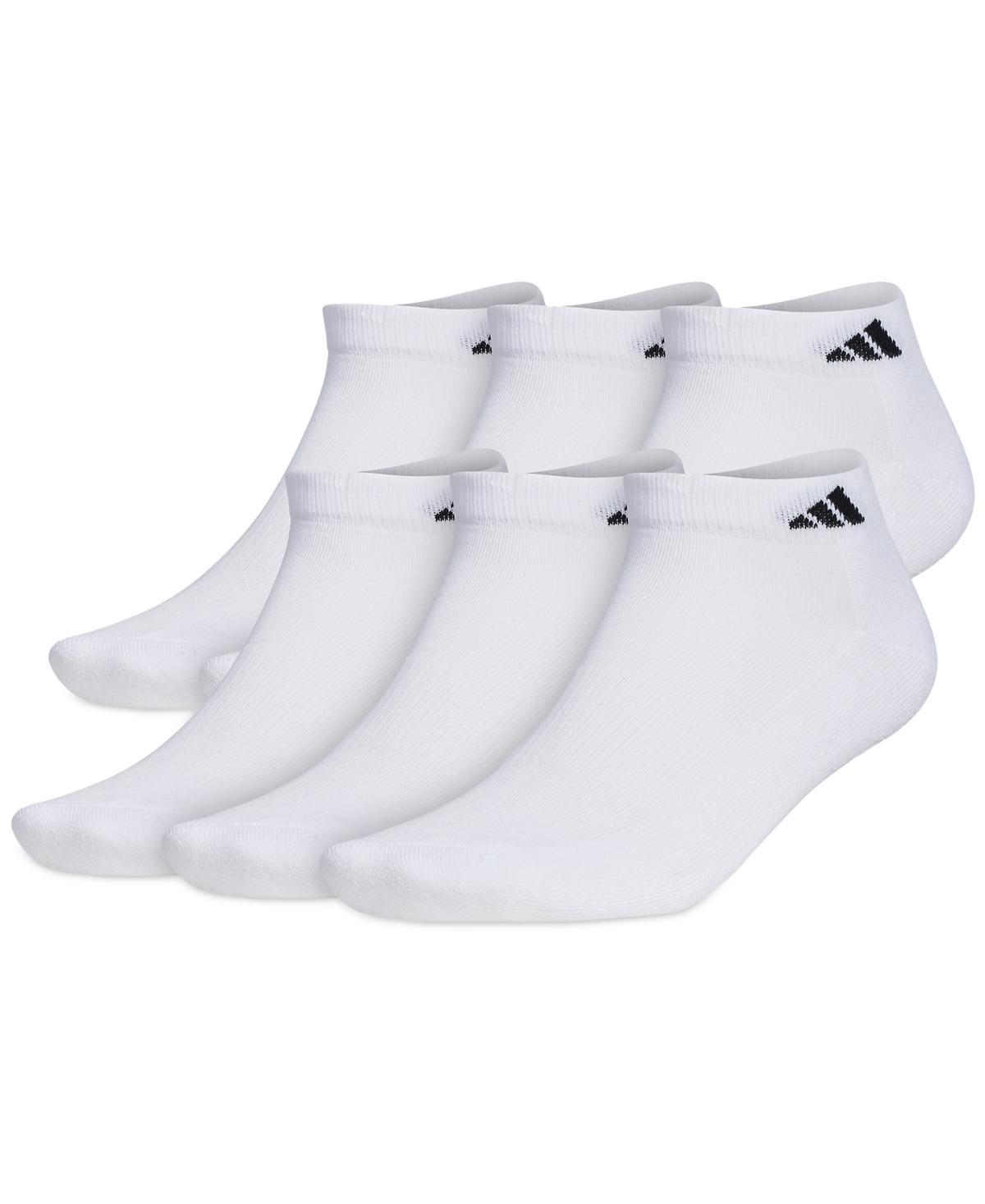 Big & Tall adidas 6-pack Athletic Cushioned Low Cut Socks, Men's, Size: 12-15, White Product Image