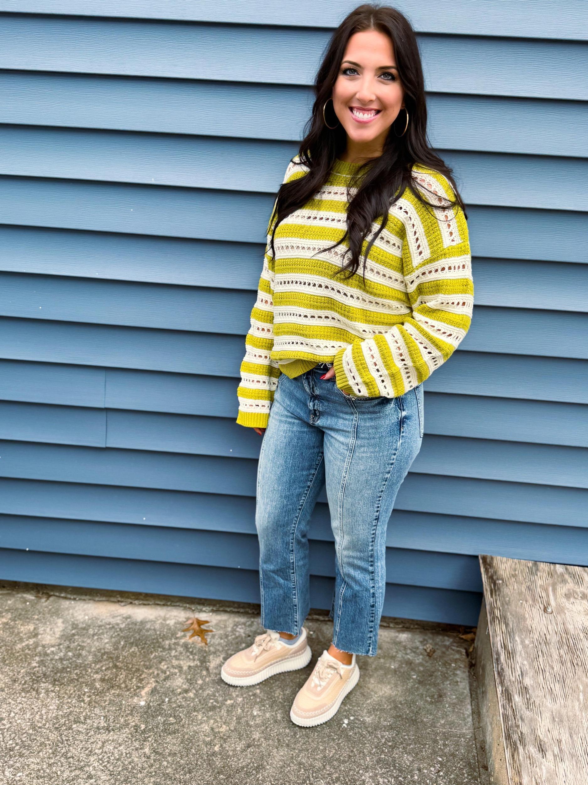 Kiwi Striped Knit Sweater Product Image