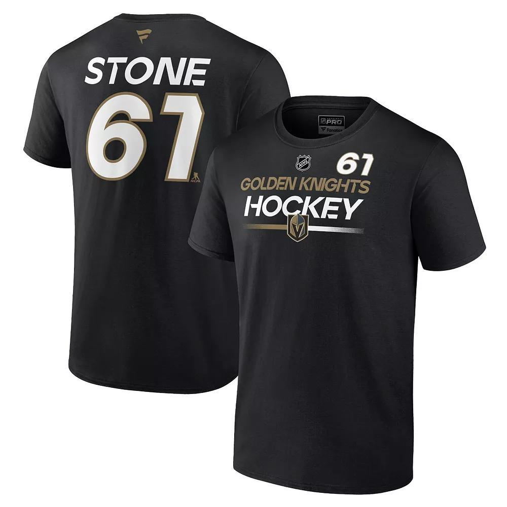 Men's Fanatics Branded Mark Stone Black Vegas Golden Knights Authentic Pro Prime Name & Number T-Shirt, Size: 5XL, Lvk Black Product Image