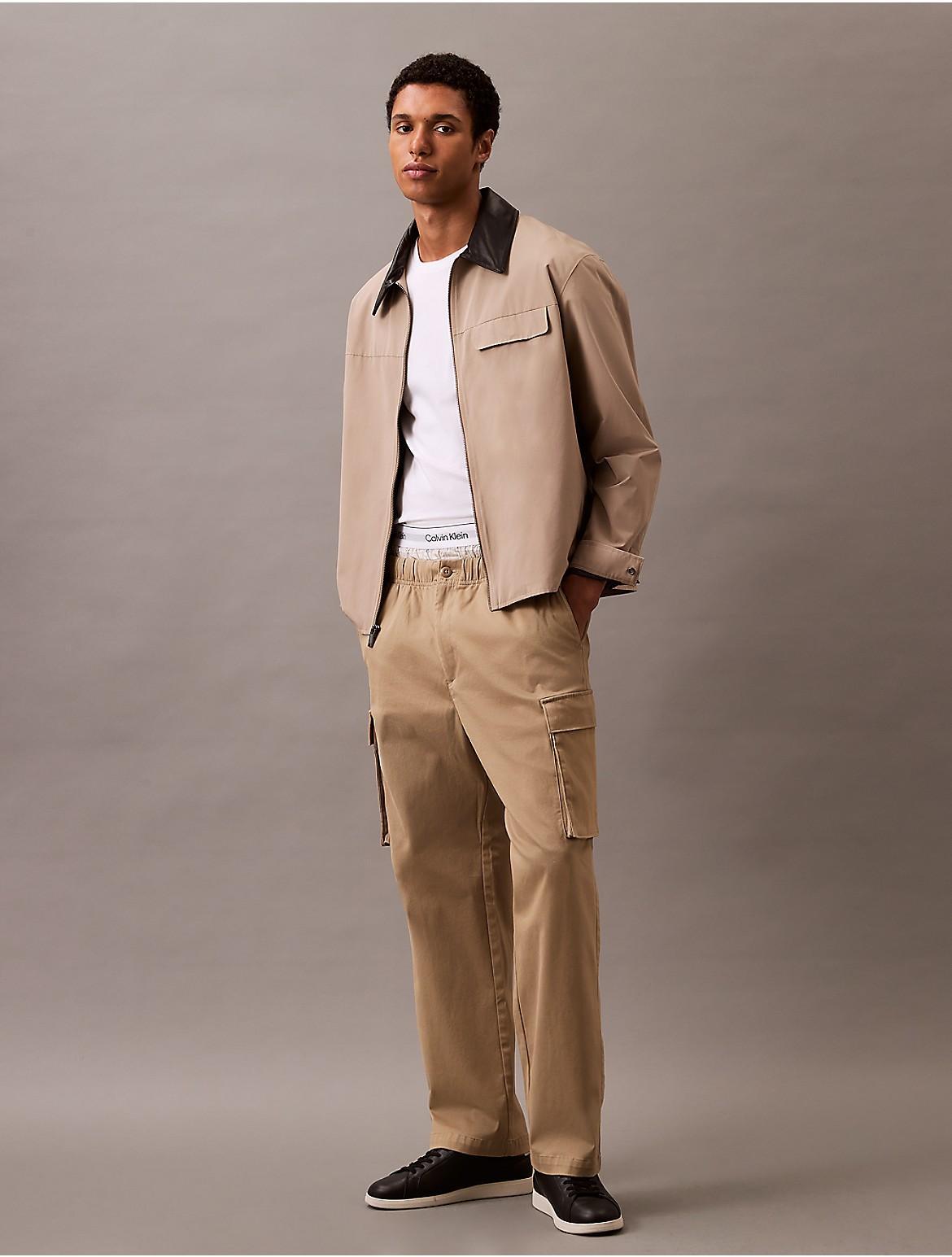 Calvin Klein Mens Cotton Blend Straight Fit Cargo Pants - Brown Product Image