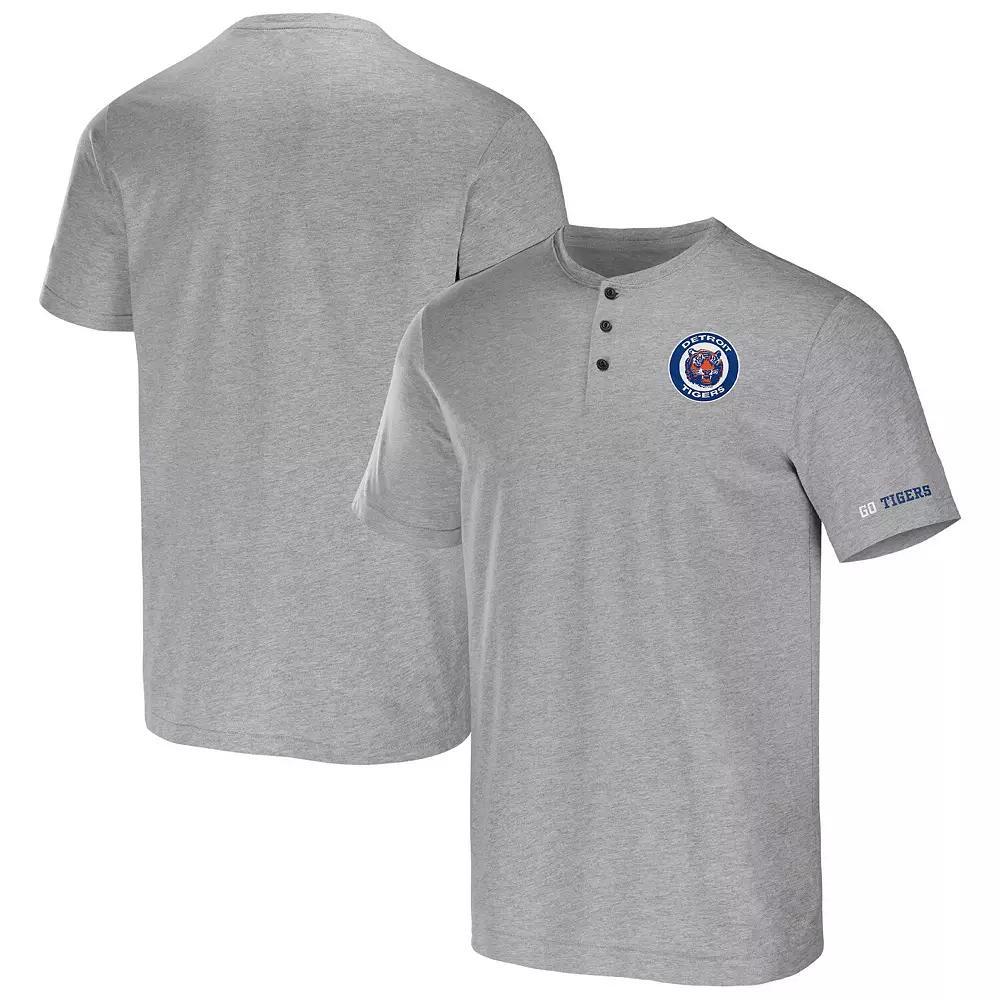 Men's Darius Rucker Collection by Fanatics Heather Gray Detroit Tigers Henley T-Shirt, Size: Medium, Grey Product Image