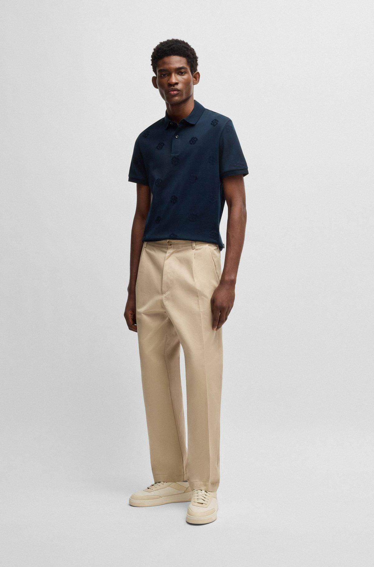 Mercerized-cotton polo shirt with Double B monograms Product Image