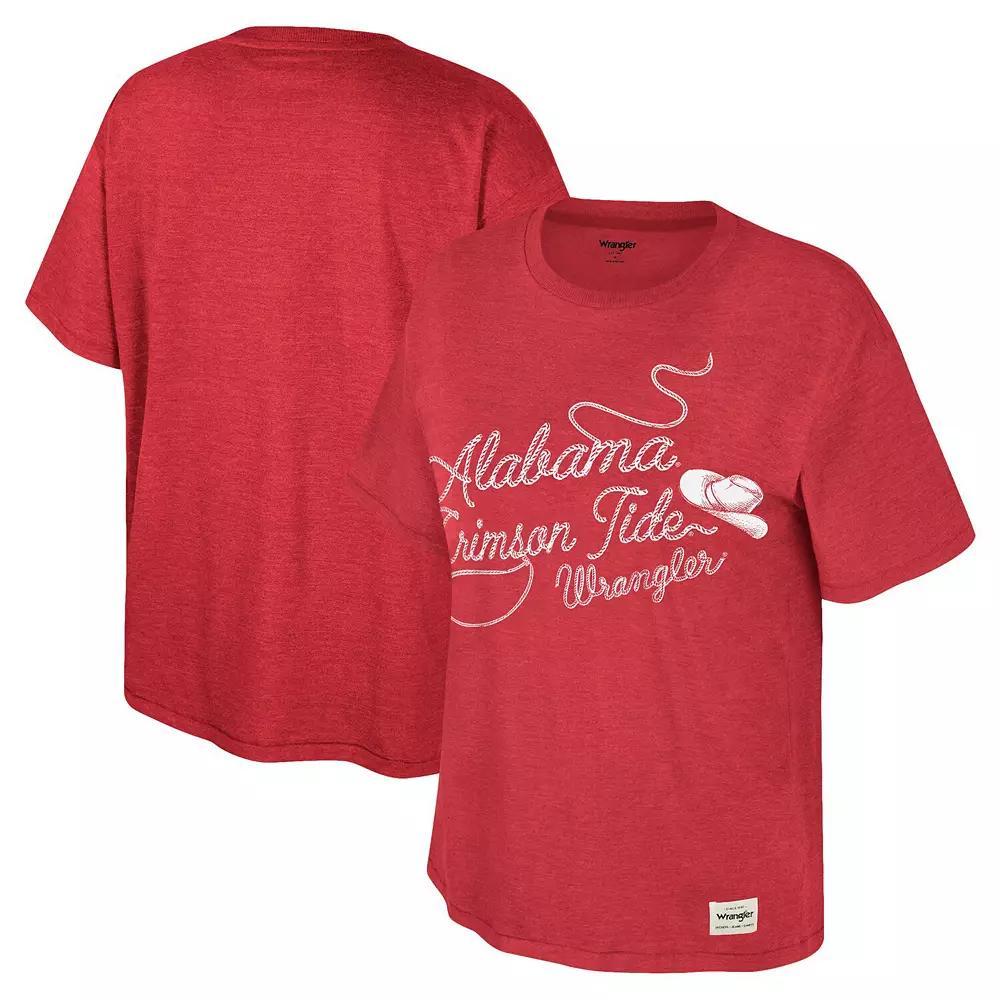 Women's Colosseum x Wrangler Crimson Alabama Crimson Tide Lasso Oversized T-Shirt, Size: Large, Red Product Image