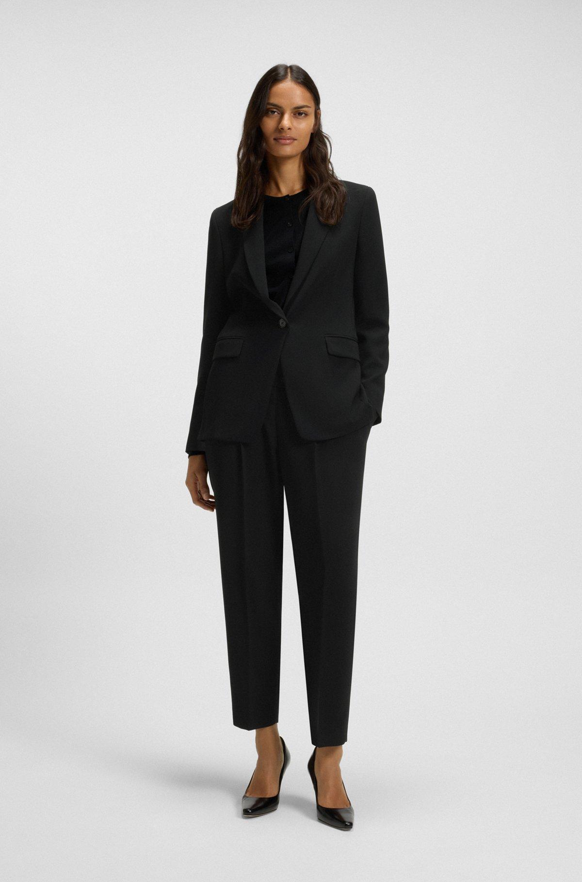 Regular-fit blazer in crease-resistant crepe Product Image