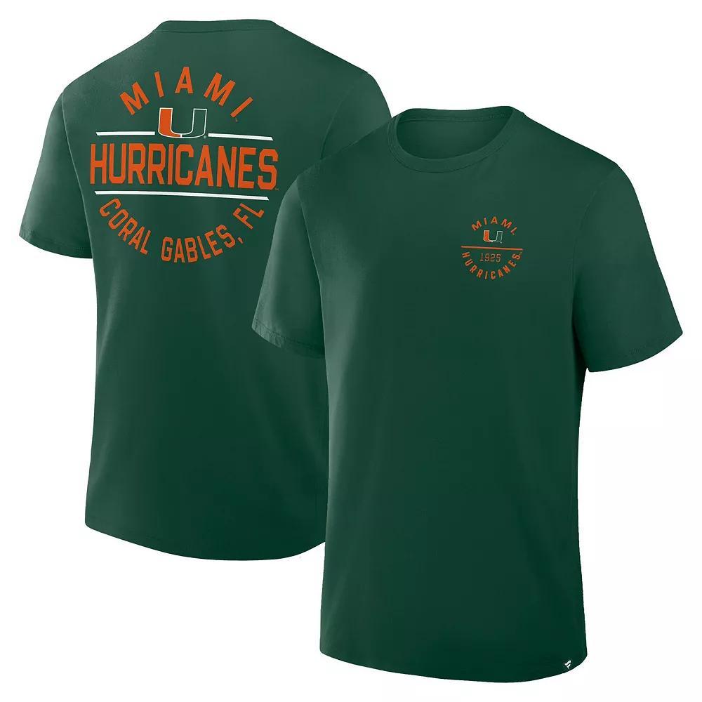 Men's Fanatics  Green Miami Hurricanes Fastbreak T-Shirt, Size: Medium Product Image
