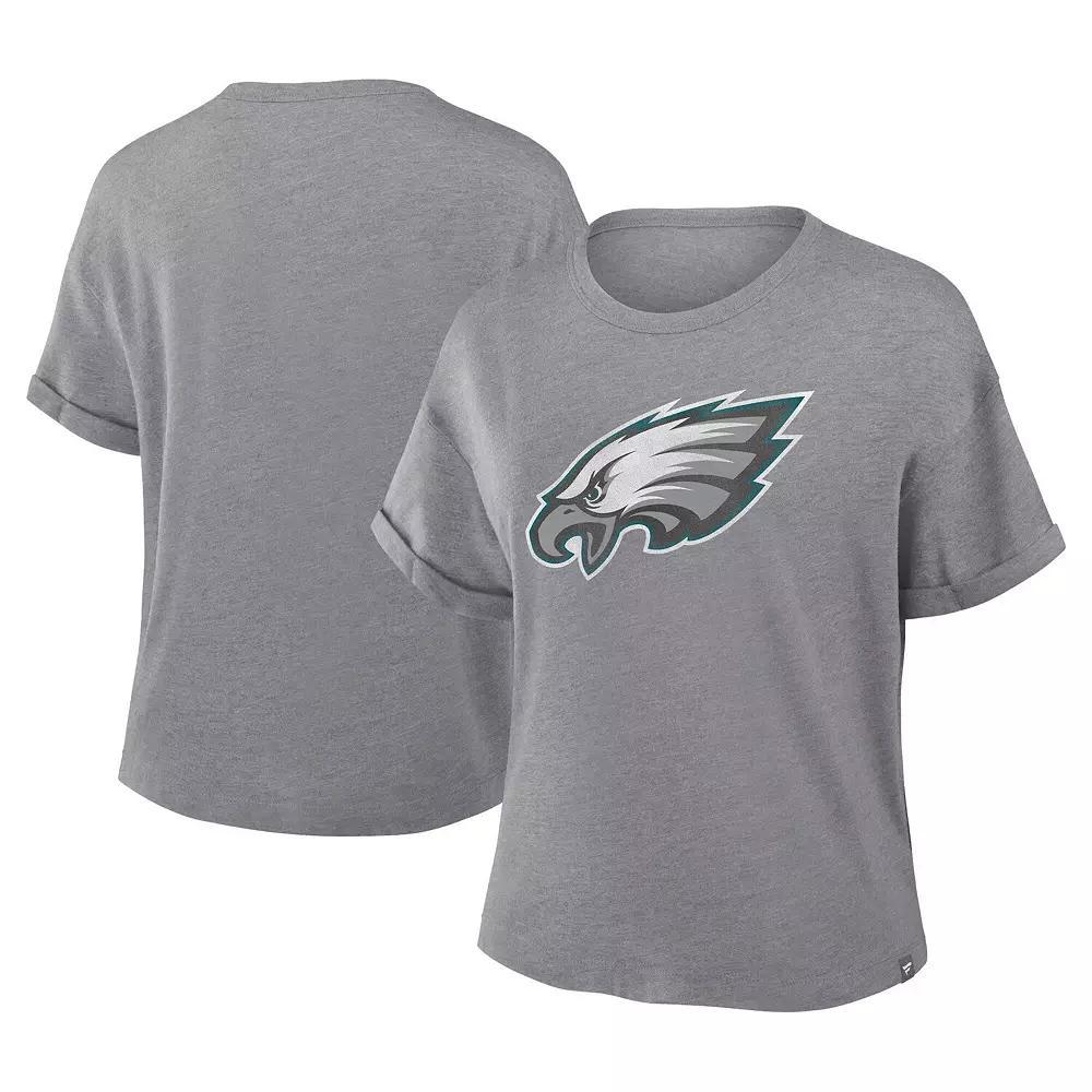 Women's Fanatics Heather Gray Philadelphia Eagles Tribute Tri-Blend T-Shirt, Size: XL, Grey Product Image