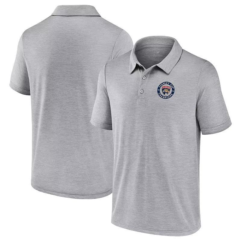 Mens Fanatics Gray Florida Panthers 2024 Stanley Cup Champions Seal Logo Polo Product Image