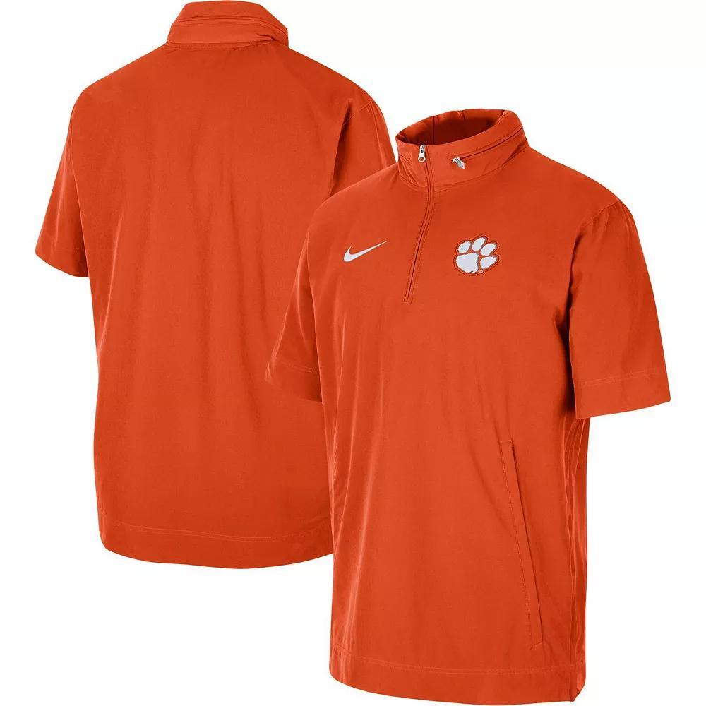 Men's Nike Orange Clemson Tigers Coaches Half-Zip Short Sleeve Jacket, Size: Small Product Image