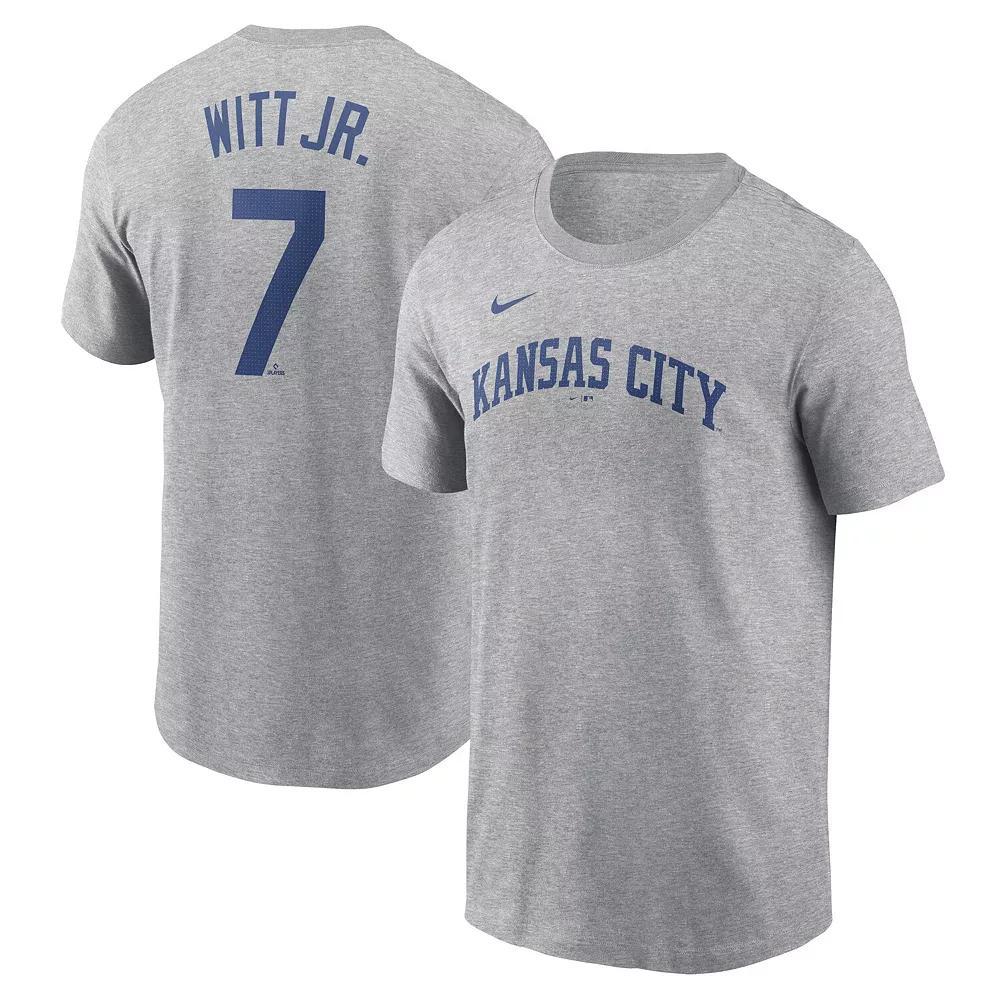 Men's Nike Bobby Witt Jr. Gray Kansas City Royals Fuse Name & Number T-Shirt, Size: Large, Grey Product Image