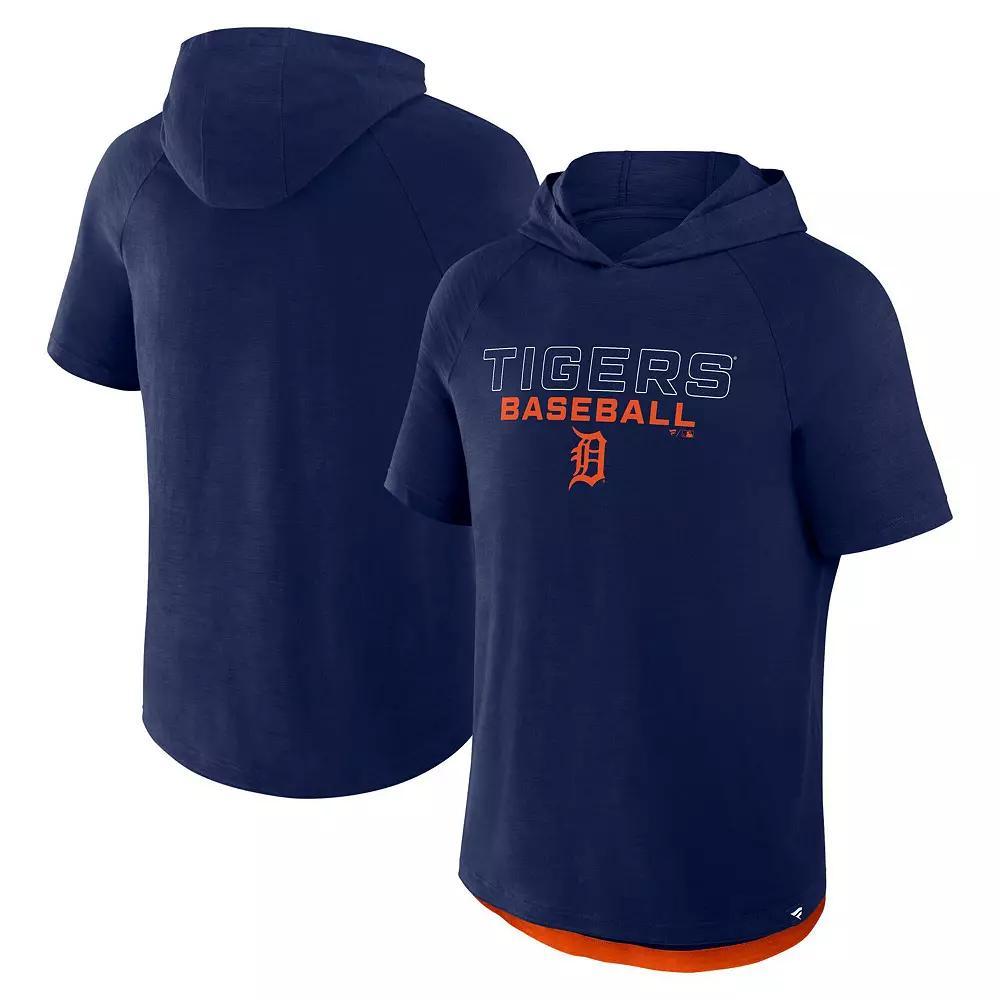 Men's Fanatics Navy Detroit Tigers Clubhouse Optimal Play Raglan Short Sleeve Pullover Hoodie, Size: Small, Blue Product Image