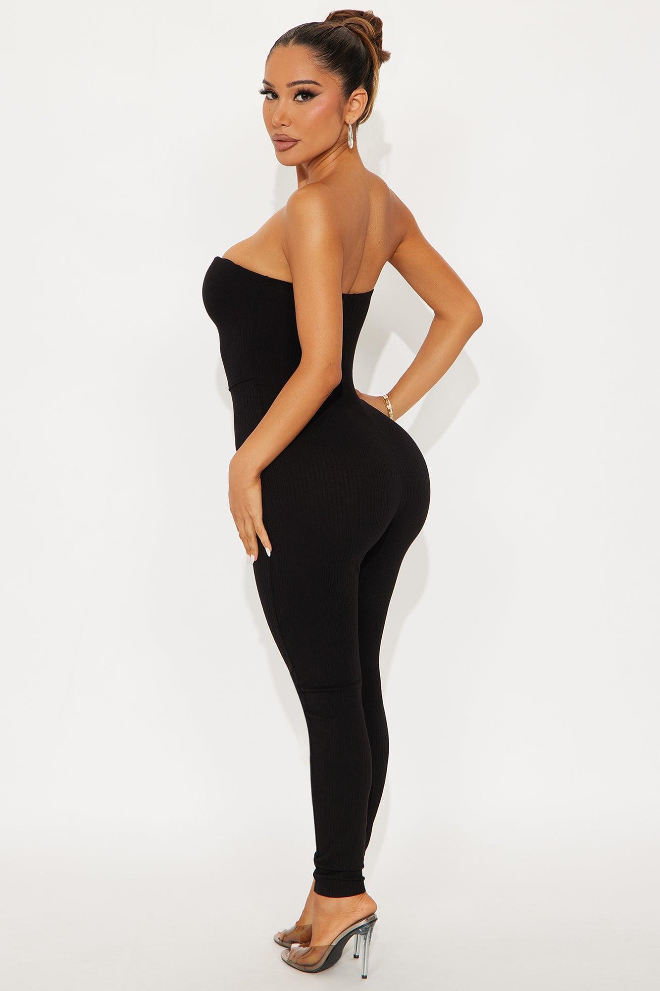 Gizelle Ribbed Jumpsuit - Black Product Image