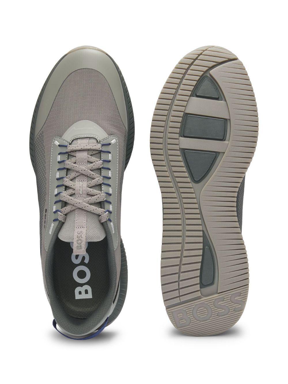 HUGO BOSS Ttnm Evo Trainers With Ribbed Sole In Light Grey Product Image