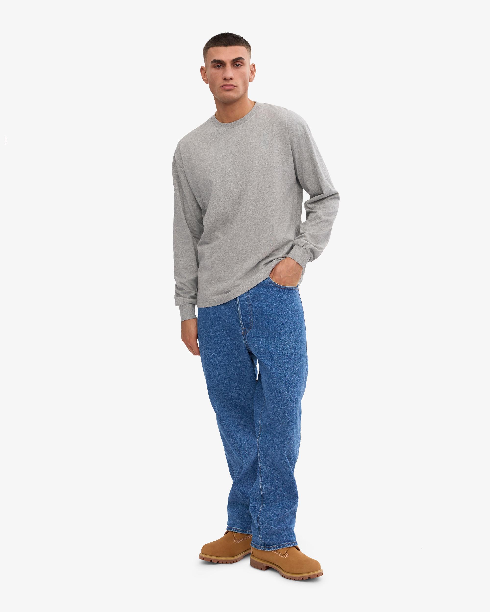 Oversized Organic LS T-Shirt - Heather Grey Product Image