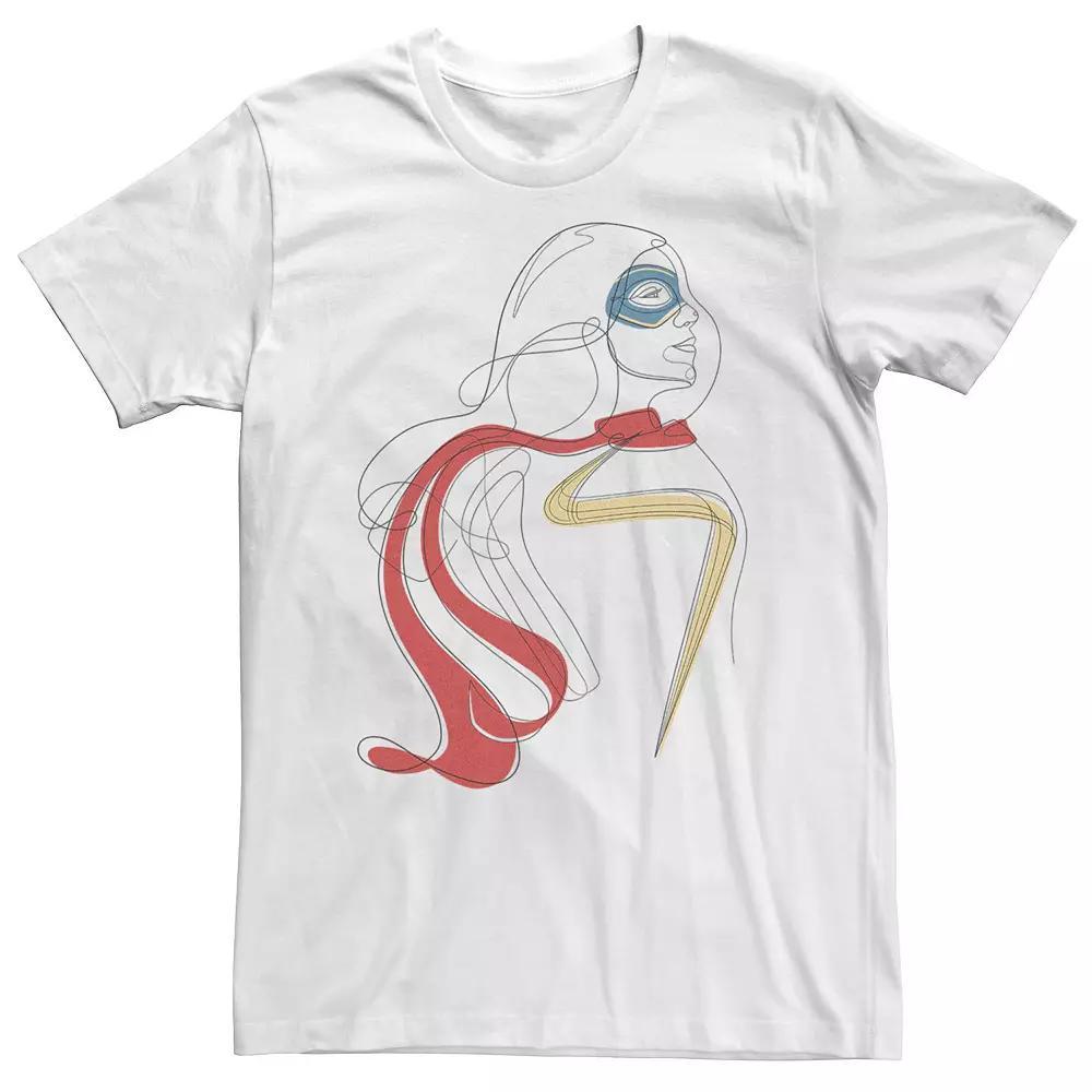 Big & Tall Marvel Ms Marve Line Sketch Tee, Men's, Size: 4XL, White Product Image