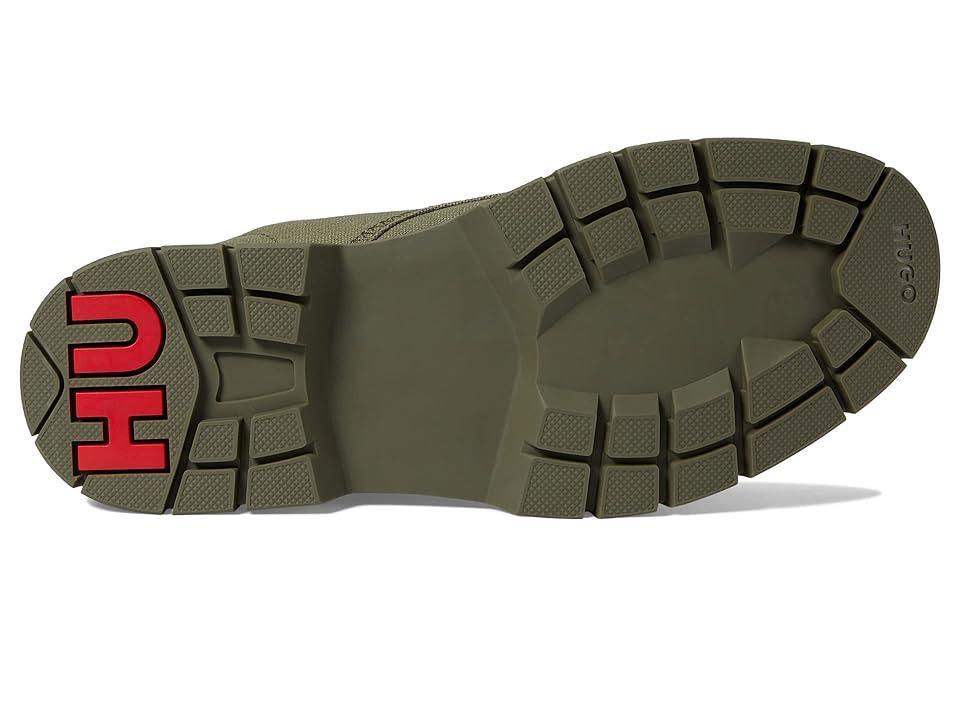 HUGO Ryan Canvas Lace-Up Boots (Olive Grey) Men's Boots Product Image