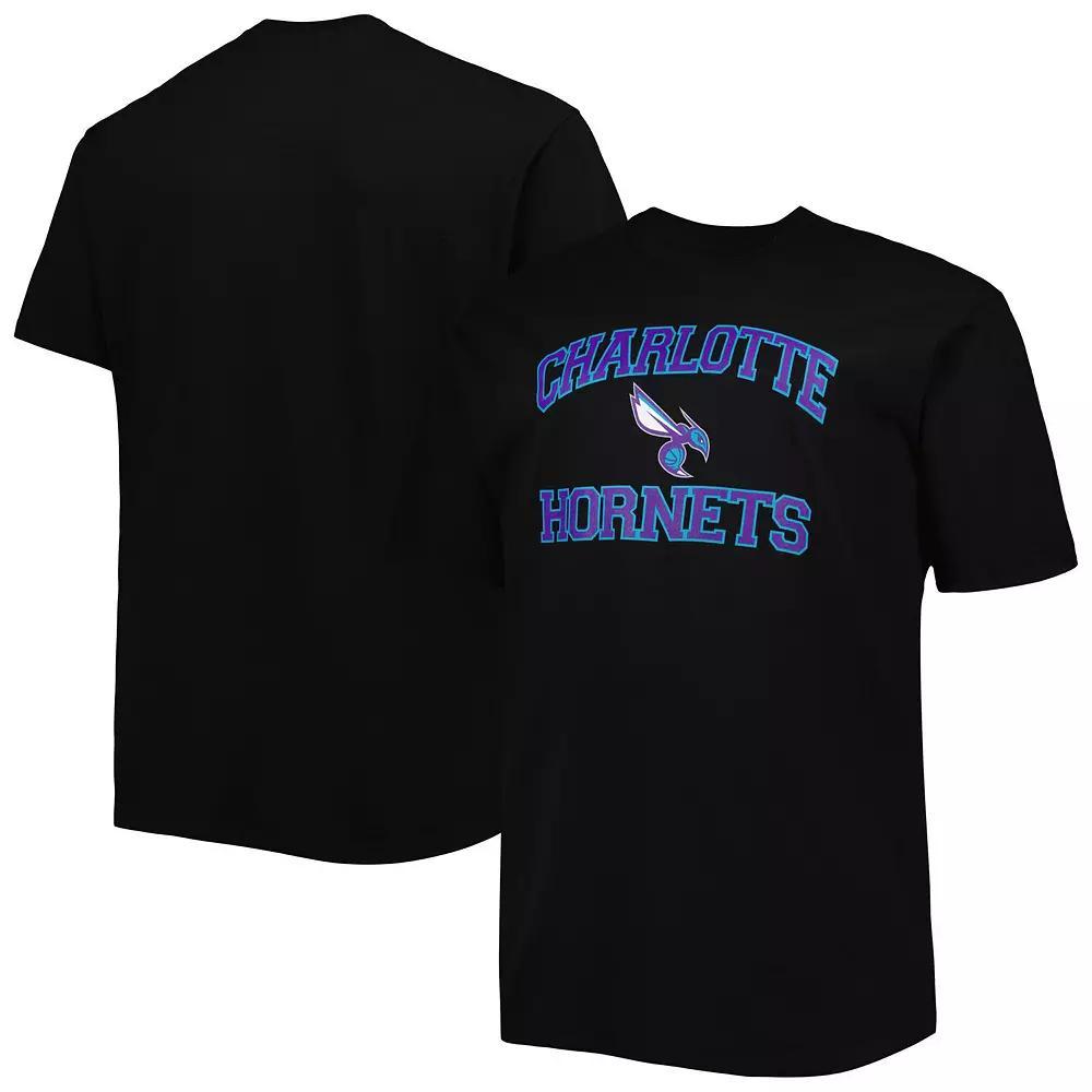 Men's Black Charlotte Hornets Big & Tall Heart & Soul T-Shirt, Size: XLT, Chr Black Product Image