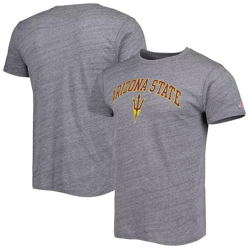 Men's League Collegiate Wear Heather Gray Arizona State Sun Devils 1965 Arch Victory Falls Tri-Blend T-Shirt, Size: 2XL, Grey Product Image