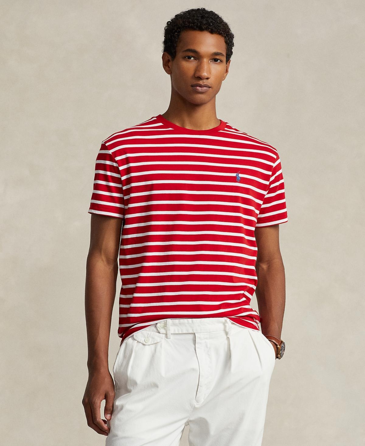 Polo Ralph Lauren Classic Fit Striped Jersey T-Shirt (RL 2000 /White) Men's Clothing Product Image