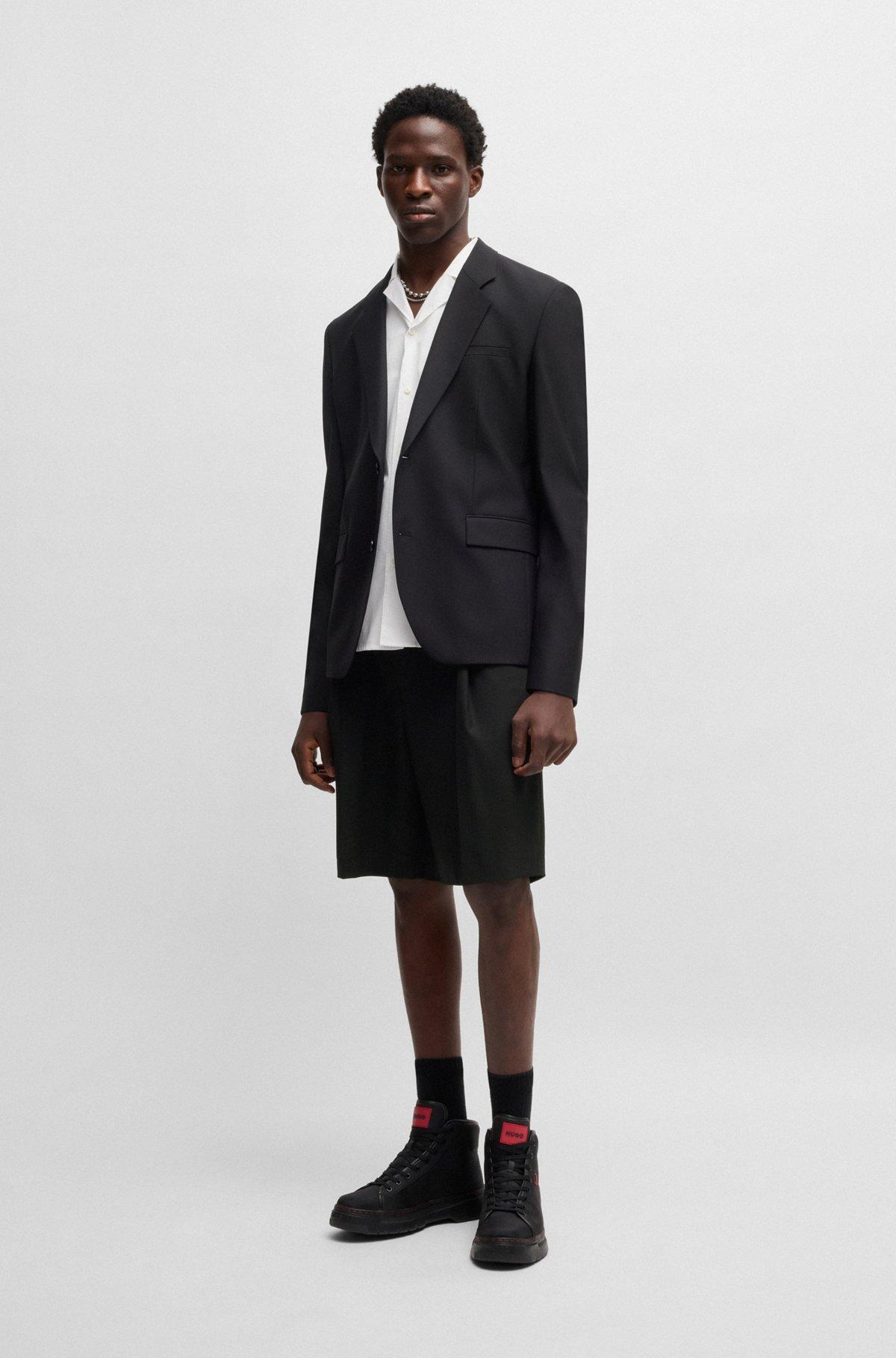 Modern-fit shorts in a stretch-wool blend Product Image