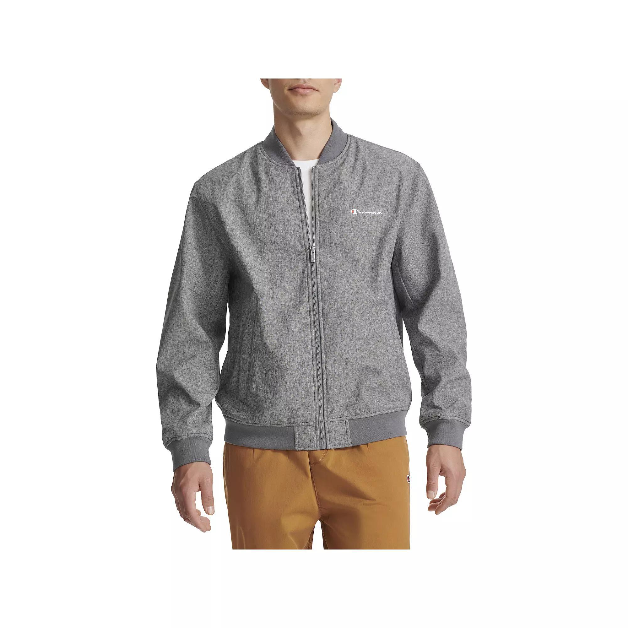 Men's Champion® Soft Shell Sport Bomber Jacket, Size: Large, Grey Gray Product Image