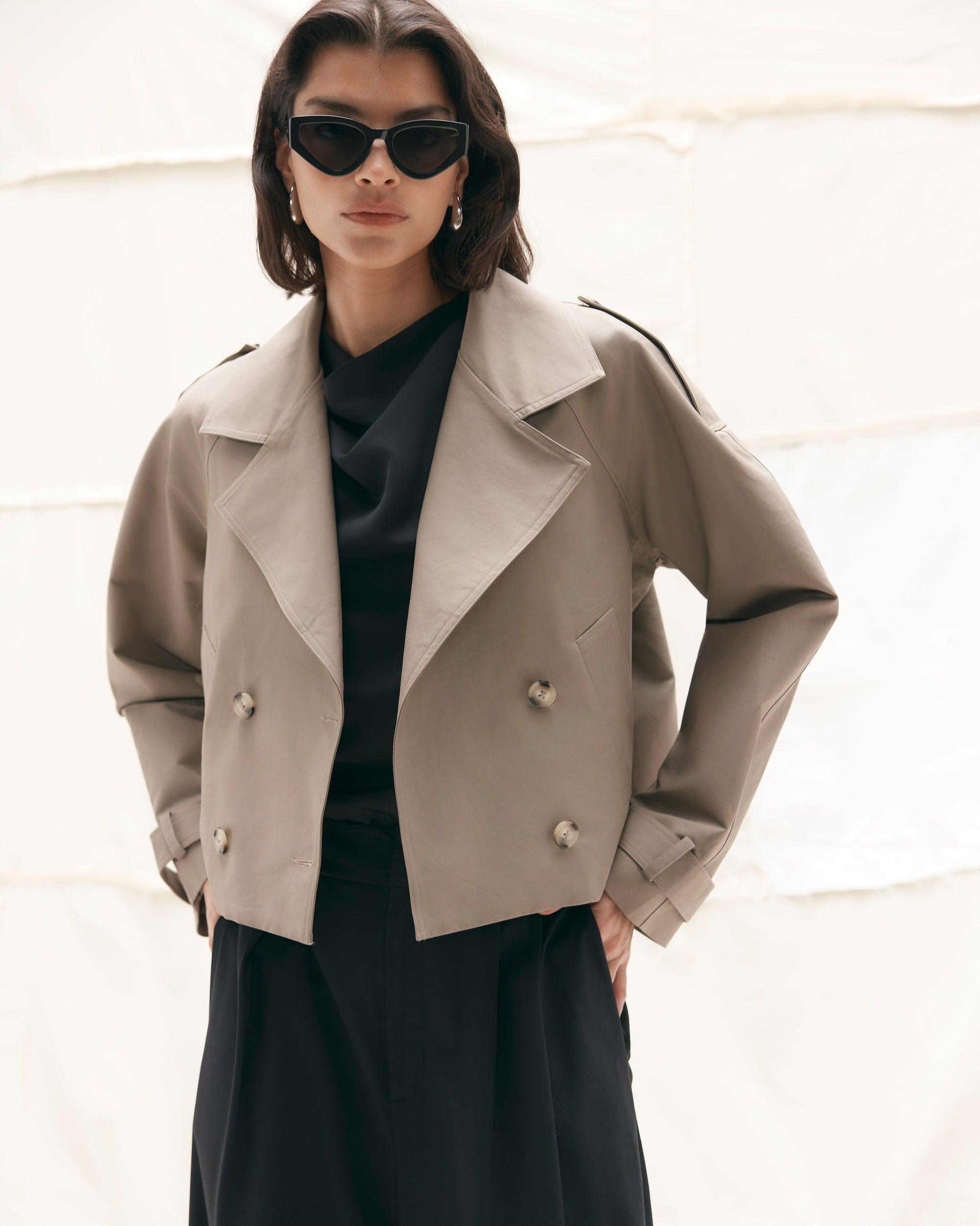 Luca Cropped Trench Jacket Product Image