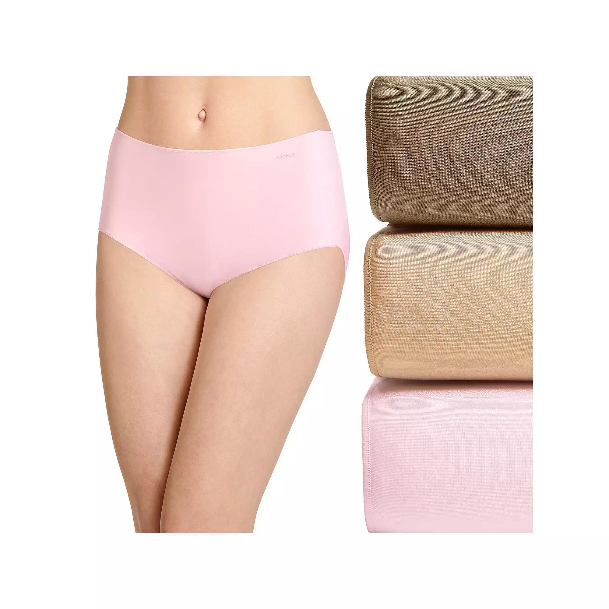 Women's Jockey® No Panty Line Promise® 3-Pack Hip Brief Panty Set 1772, Size: 9, Pink Light Beige Product Image