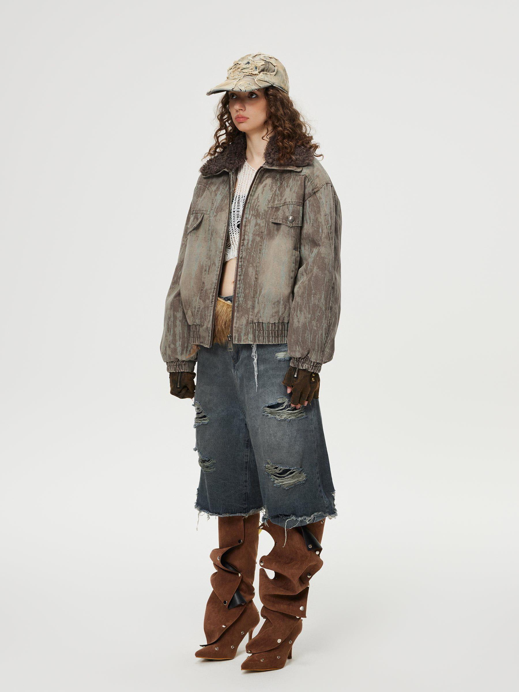 Aelfric Eden Washed Plush Collar Coat Product Image