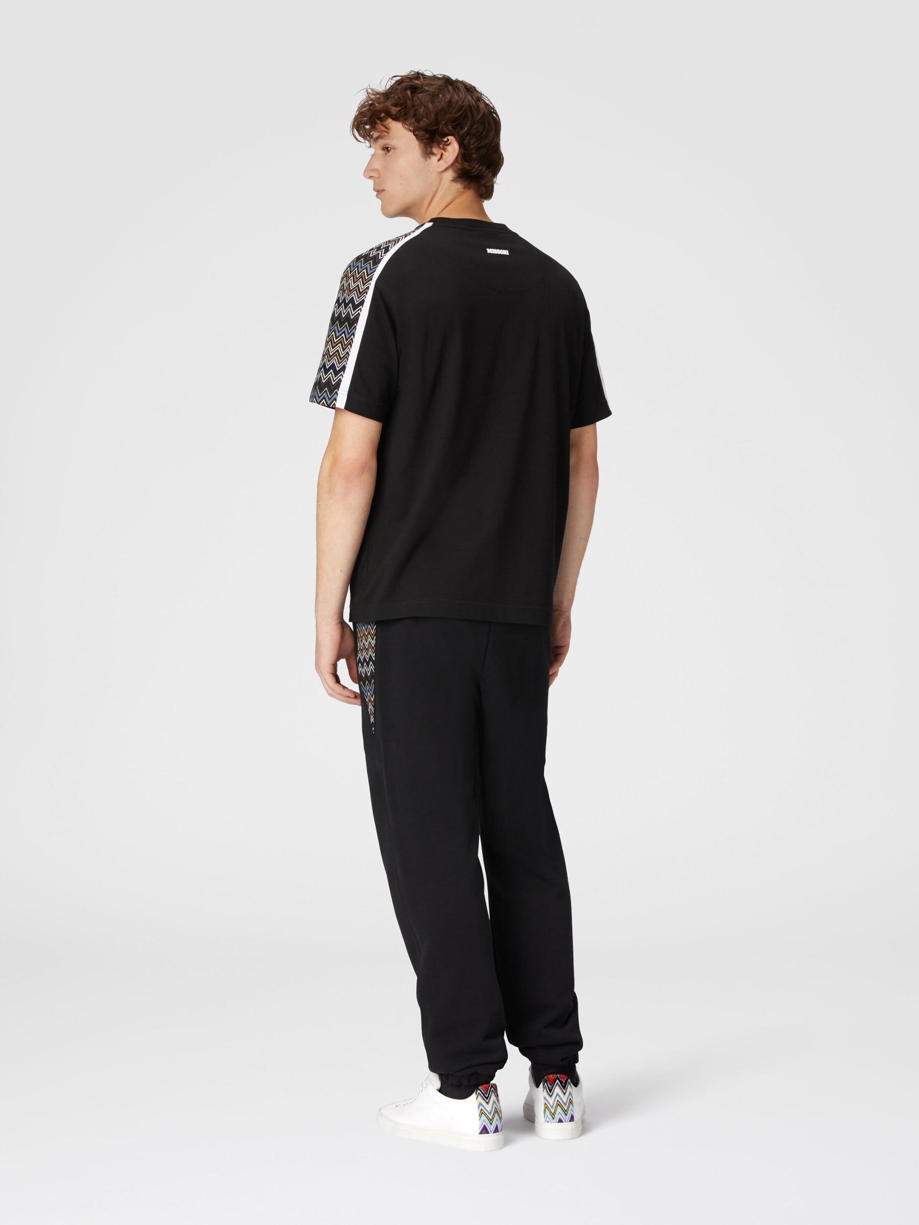 Cotton jersey T-shirt with zigzag inserts Product Image