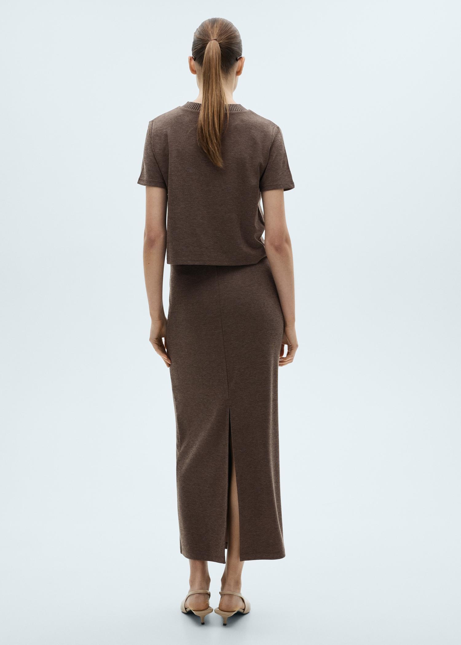 Slit knitted skirt - Women | MANGO USA Product Image