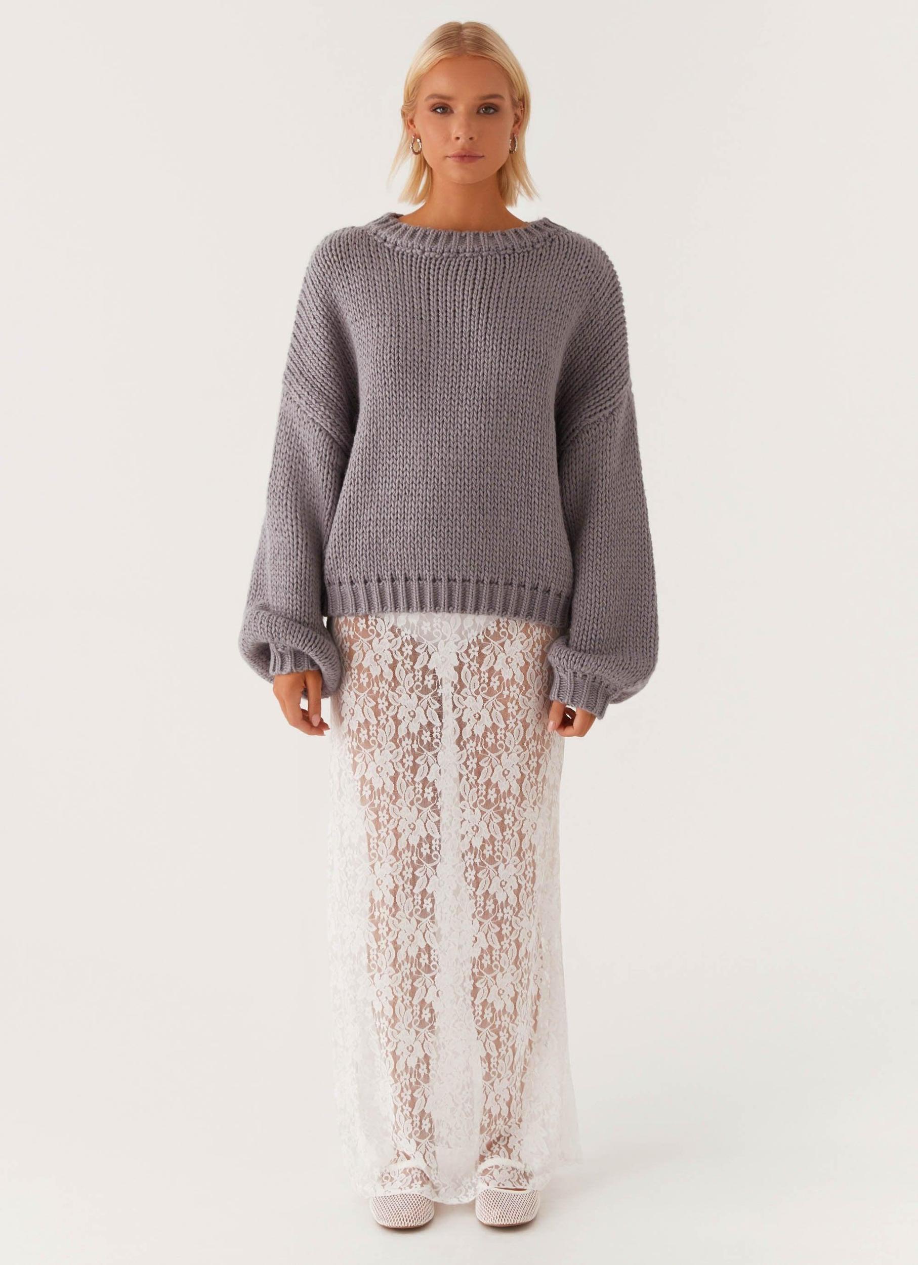 Costella Knit Sweater - Grey Product Image